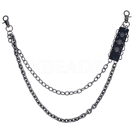 1Pc Alloy Double Layer Chain Belts for Pants AJEW-GF0011-93D-1