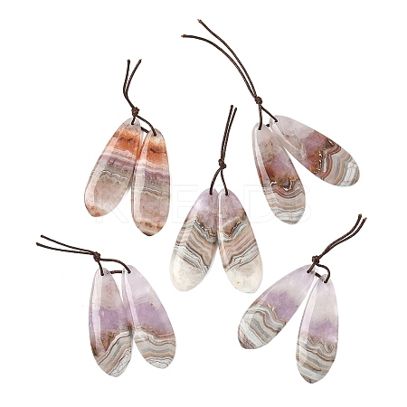 Natural Amethyst Lace Agate Pendants G-A244-09A-1