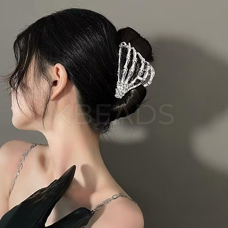 Halloween Alloy Claw Hair Clips for Women Girls AJEW-A056-06B-P-1