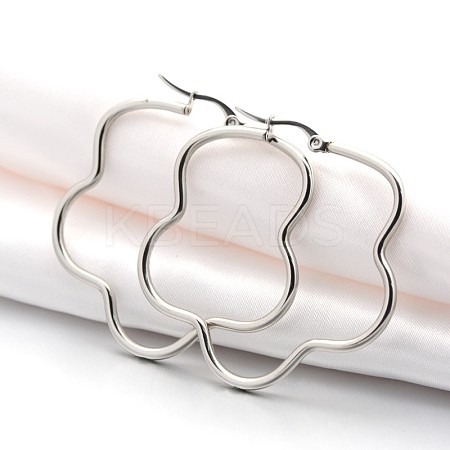 Tarnish Resistant 201 Stainless Steel Hoop Earring LS-EJEW-P066-05P-1
