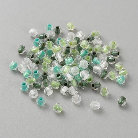 Bicone Center Dyed Transparent Glass Beads LS-GLAA-WH0055-38A-1