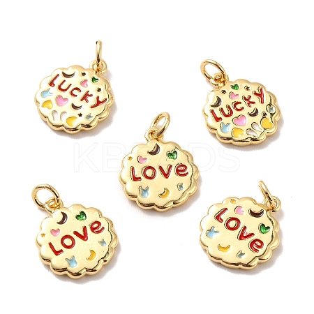 Rack Plating Brass Micro Pave Cubic Zirconia Pendants KK-M230-36G-1
