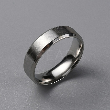 Matte Style 304 Stainless Steel Wide Band Finger Rings for Women Men RJEW-WH0009-14D-P-1