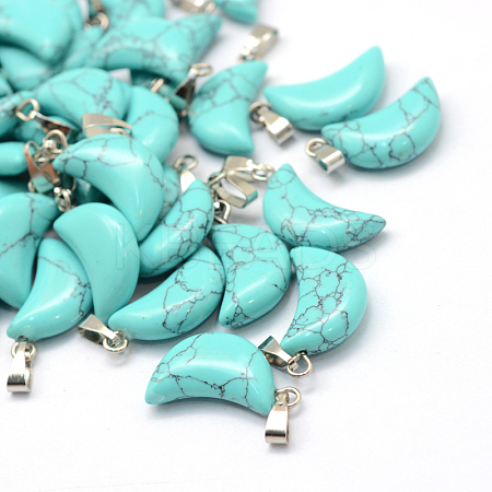Moon Dyed Synthetic Turquoise Pendants G-Q369-10-1