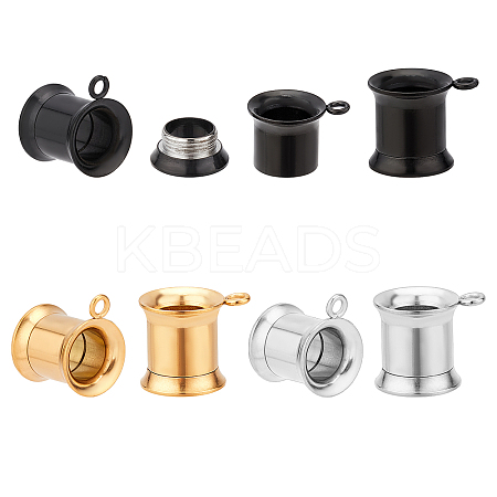 6Pcs 3 Colors 316 Stainless Steel Ear Tunnels Plugs Gauges STAS-UN0034-11D-1