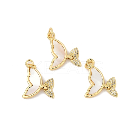 Brass Micro Pave Cubic Zirconia Pendants KK-U055-29G-1
