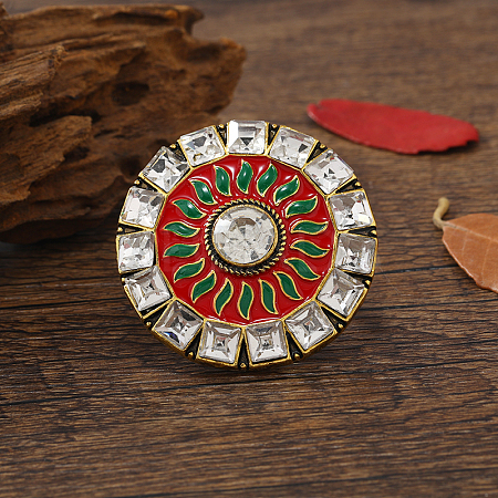 Bohemian Vintage Ethnic Alloy Rhinestone Finger Rings QX0525-6-1