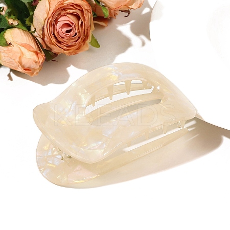 Oval Cellulose Acetate Claw Hair Clips PW-WGE447D-02-1