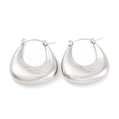 Non-Tarnish Teardrop 304 Stainless Steel Hoop Earring EJEW-H013-09P-1