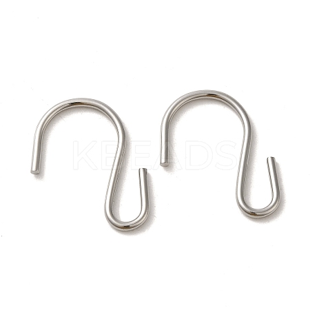 Non-Tarnish 304 Stainless Steel S-Hook Clasp STAS-C085-03F-P-1