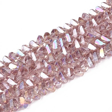 Electroplate Transparent Glass Beads Strands LS-GLAA-N021-4mm-25-1