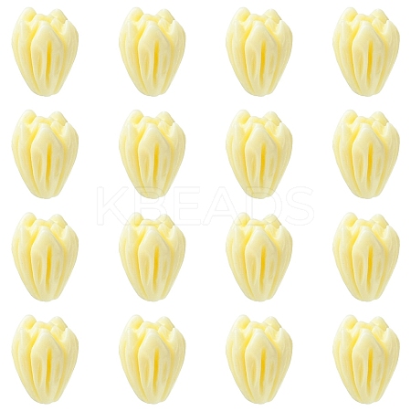 20Pcs Opaque Resin Flower Rose Beads RESI-YW0004-99B-1
