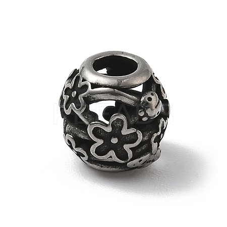 304 Stainless Steel European Beads STAS-H238-09H-AS-1