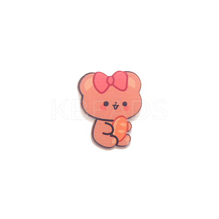 Bear with Bowknot Brooch Pin JEWB-TAC0002-67-1