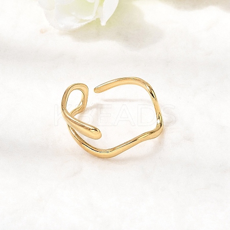 304 Stainless Steel Open Cuff Rings for Women RJEW-K313-13G-1