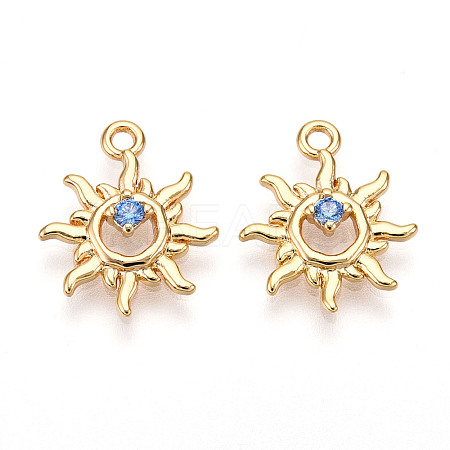 Brass Micro Pave Cubic Zirconia Charms KK-N261-100G-1