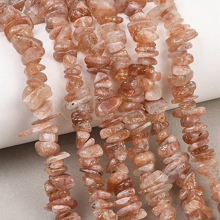 Natural Gold Spot Sunstone Beads Strands G-G464-B01-01-1
