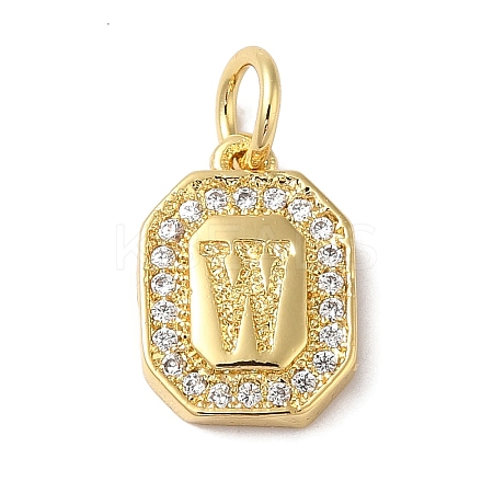 Real 18K Gold Plated Brass Micro Pave Clear Cubic Zirconia Pendants KK-L216-002G-W-1