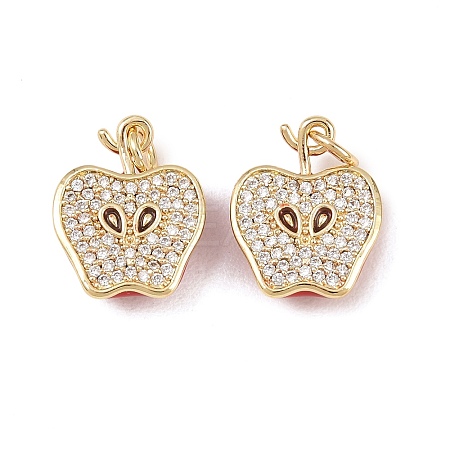 Brass Micro Pave Cubic Zirconia Pendants KK-Z146-17G-1