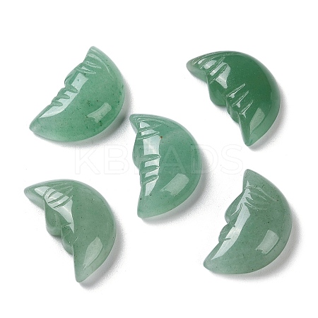 Natural Green Aventurine Carved Healing Moon with Human Face Figurines G-B062-06D-1