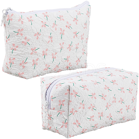 2Pcs 2 Styles Portable Travel Polyester Cosmetic Zipper Storage Clutch Bags ABAG-CY0001-01B-1