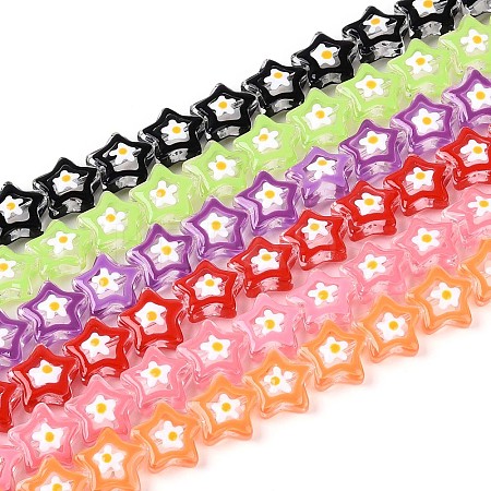 Glass Enamel Beads Strands GLAA-T028-06-1