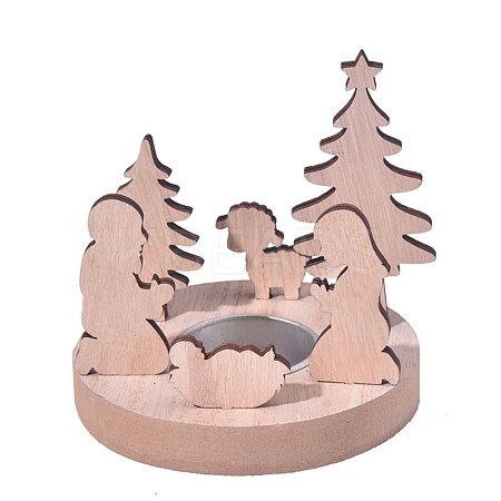 Christmas Wooden Candle Holders PW-WGE4B21-02-1