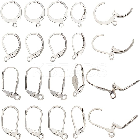 80Pcs 4 Styles 304 Stainless Steel Leverback Earring Findings STAS-AR0002-38-1