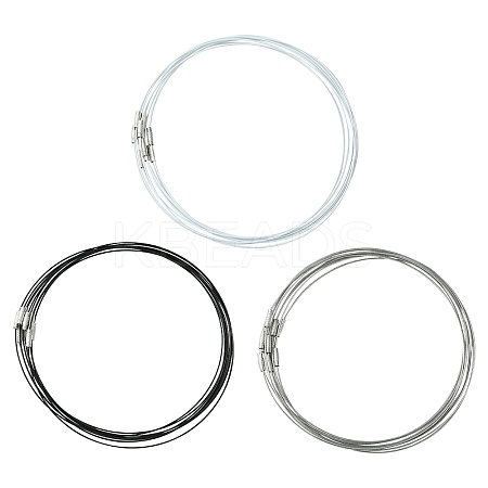 30Pcs 3 Colors Stainless Steel Wire Necklace Cord DIY Jewelry Making TWIR-YW0001-04-1