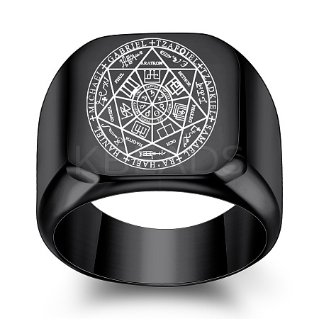 The Seven-Pointed Star Pattern 304 Stainless Steel Finger Rings FS-WGB7142-13-1