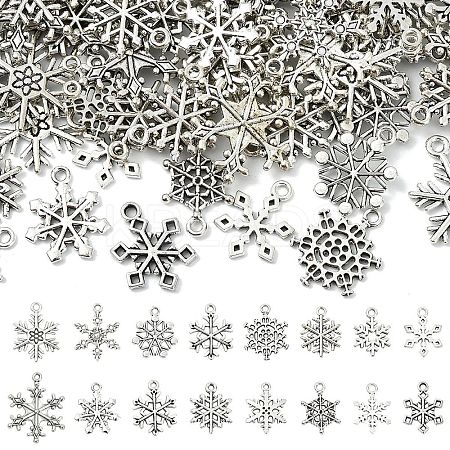 96Pcs 16 Styles Tibetan Style Alloy Pendants FIND-YW0008-69-1