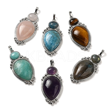 Natural Mixed Stone Pendants G-C096-04P-1