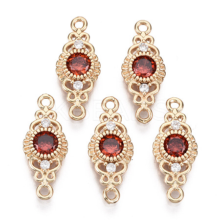 Brass Micro Pave Cubic Zirconia Links Connectors LS-X-KK-R111-001-A01-1
