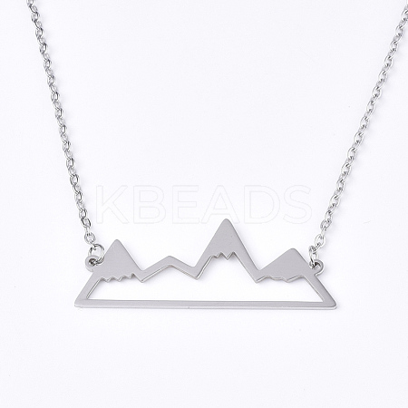 Non-Tarnish 201 Stainless Steel Pendant Necklaces NJEW-T009-JN104-1-40-1