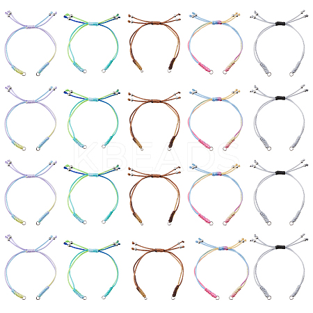 20Pcs 5 Colors Nylon Thread Cord for DIY Bracelet Making AJEW-DC00015-1
