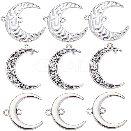 60Pcs 3 Styles Tibetan Style Alloy 2-Loop Connector Charms FIND-SC0007-55-1