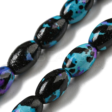 Spray Painted Synthetic Turquoise Beads Strands G-E617-B07-02B-1