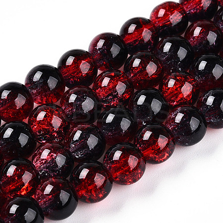 Transparent Crackle Glass Bead Strands GLAA-T025-8mm-02G-1