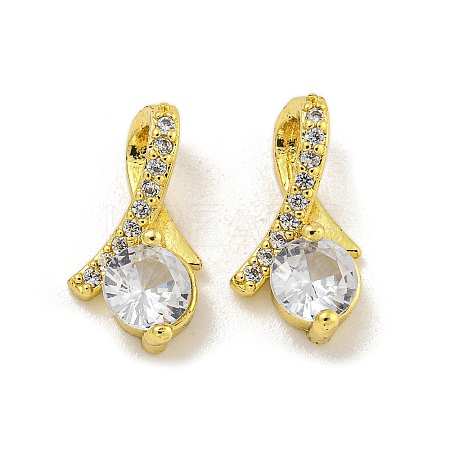 Rack Plating Brass Micro Pave Cubic Zirconia Charms KK-C074-01G-1