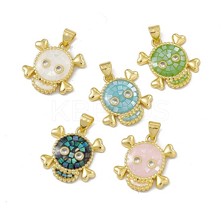 Halloween Natural Shell Pendants KK-M234-09G-1