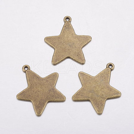 Tibetan Style Alloy Stamping Blank Tag Pendants EA085Y-AB-1