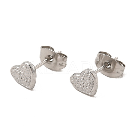 Non-Tarnish 304 Stainless Steel Heart Stud Earrings for Women EJEW-I281-13P-1