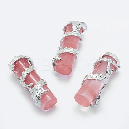 Cherry Quartz Glass Pendants G-O163-E09-1