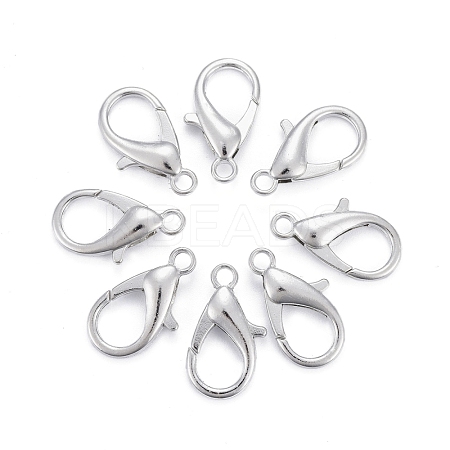 Platinum Plated Zinc Alloy Lobster Claw Clasps X-E107-P-NF-1