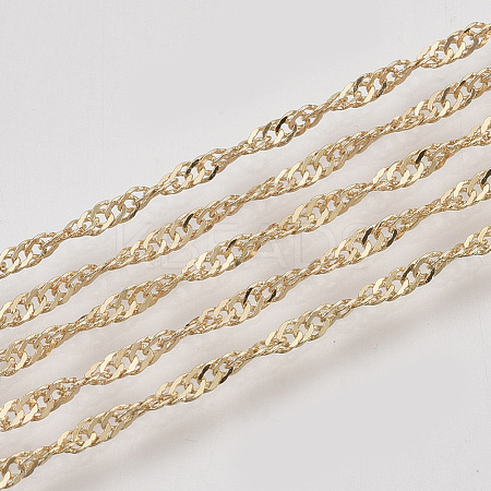 Soldered Brass Covered Iron Singapore Chains CH-S125-06A-LG-1