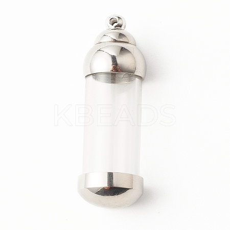 304 Stainless Steel Glass Bottle Pendants LS-STAS-O160-03P-1