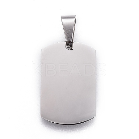 Tarnish Resistant 201 Stainless Steel Stamping Blank Tag Pendants STAS-O044-01-P122-1