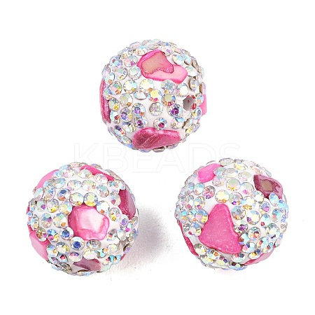 Handmade Polymer Clay Rhinestone Beads CLAY-H009-03F-1