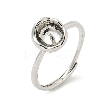 Brass Cup Peg Open Cuff Ring Settings KK-G518-10P-04-1