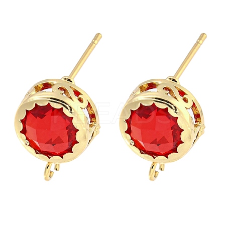 Bass Glass Stud Earring Findings KK-S387-01G-03-1